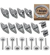 Luxbaro Garage Door Hardware Kit for 7' Height Garage Doors, Garage Door Hinges and Rollers, Top ...