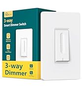 TREATLIFE 3 Way Smart Dimmer Switch 1 Pack, Master 3 Way Dimmable Light Switch, 2.4GHz Smart Swit...
