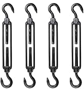 Antrader Turnbuckle Hook and Eye,M6 Stainless Steel Turnbuckle,4pcs Turnbuckle Tension Hook and E...