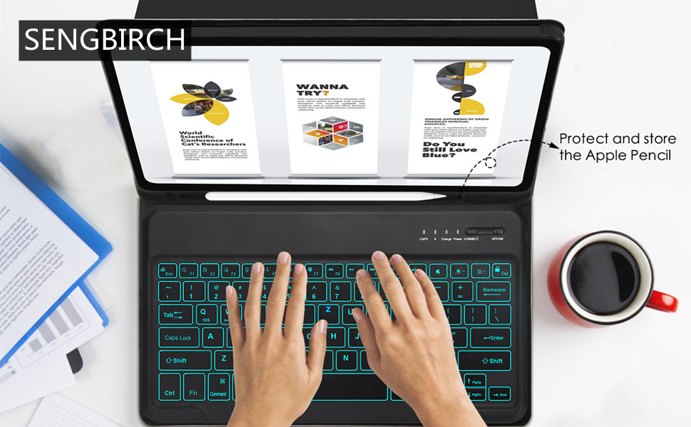 ipad pro 12.9 case with keyobard backlight