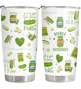34HD Pickle Tumbler 20oz Stainless Steel Funny Dill Pickle Lover Double Wall Insulated Travel Mug...