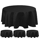 JALANCY 4 Packs Round Table Cloth Luxury Damask Design Jacquard Tablecloth Heavy Weight Soft Fabr...