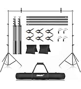 EMART Photo Backdrop Stand kit, 10 x 12 ft Back Drop Adjustable Frame for Photography, Photoshoot...
