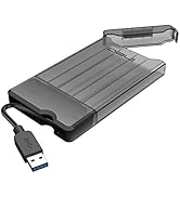 ineo 2.5 inch USB 3.0 Tool-Less External Hard Drive Enclosure for 9.5mm &amp; 7mm SATA HDD SSD with U...