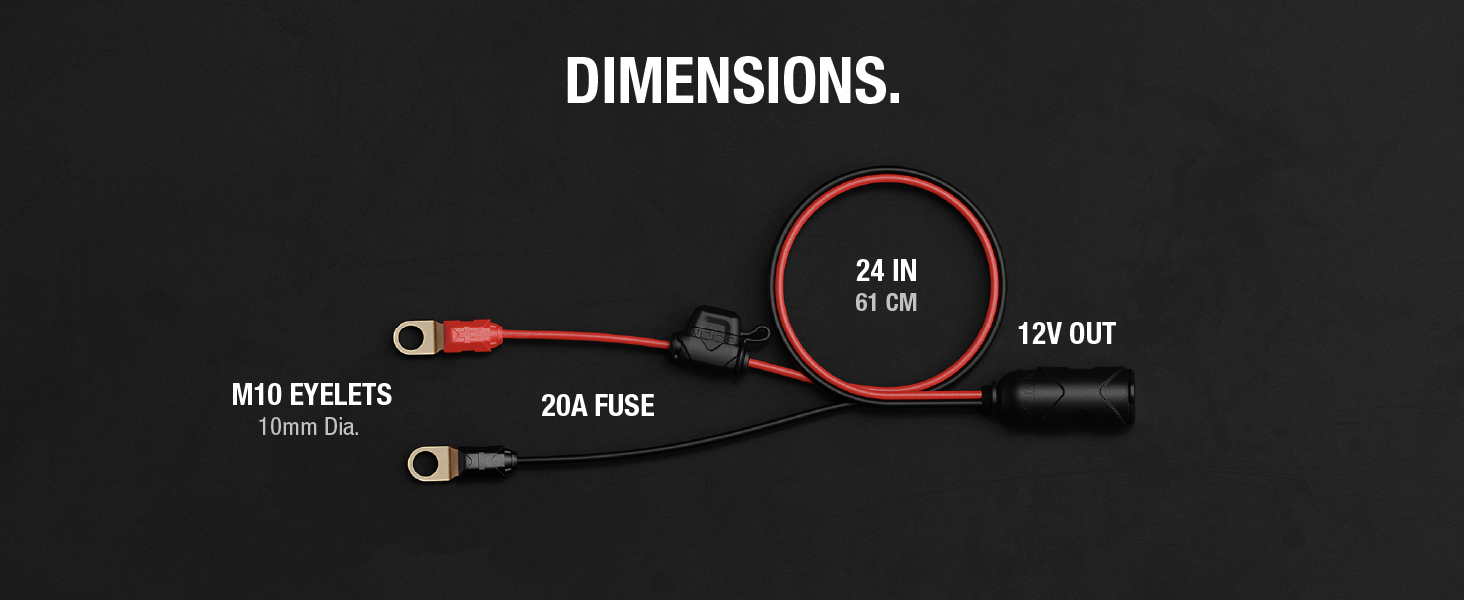 NOCO GC018 12-Volt Adapter Plug Socket with Eyelet Battery Terminals