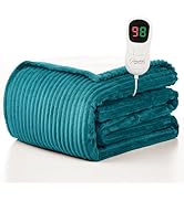 Homemate Heated Blanket Electric Throw - 50"x60" Heating Blanket Throw 1/2/4/6/8 Hours Auto-Off 1...