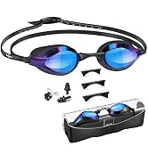 PHELRENA Swimming Goggles, with Scale Head Strap Swim Goggles, Clear Vision Anti Fog &amp; Glare No L...