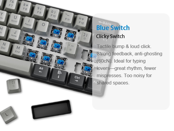 abucow k61s mechanical keyboard