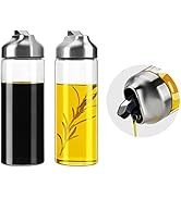 Aelga Olive Oil Dispenser - 14 OZ Glass Oil and Vinegar Dispenser Bottles Set for Kitchen No Drip...