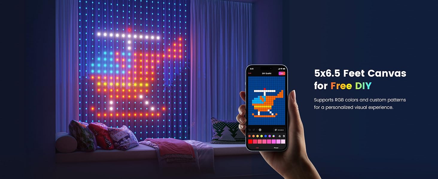 Smart Curtain Light for Christmas/Halloween/New Year