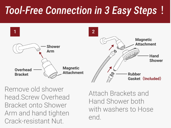 shower heads with handhelds spray combo ABS material Brass Chorme detachable showerhead wide panel