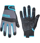 HANDLANDY Grip Work Gloves for Women Men, Safety Utility Yard Working Gloves, Flexible Touch Scre...