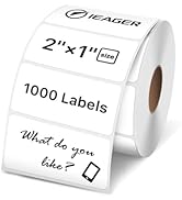 iEager 2x1 Inch Thermal Labels, White Rectangle Thermal Printer Stickers, Durable Shipping Label ...