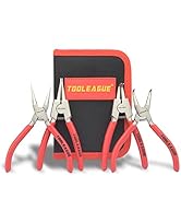 TOOLEAGUE 4 Pcs Mini Snap Ring Pliers Set, Circlip Pliers, 5 inches Internal/External Heavy Duty ...