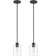 KLSS Oil Rubbed Bronze Pendant Lights Kitchen Island - Clear Glass Pendant Light Fixture Multiple...