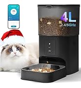 2.4G/5G Automatic Cat Feeder, 4L WiFi Food Dispenser with 10s Voice Recorder, Pet Feeder up to 10...