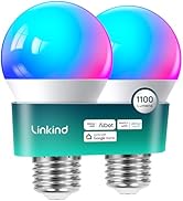 Linkind Smart Light Bulbs, 1100LM (75W Equivalent) Smart Bulb, Work with Alexa &amp; Google Home, RGB...