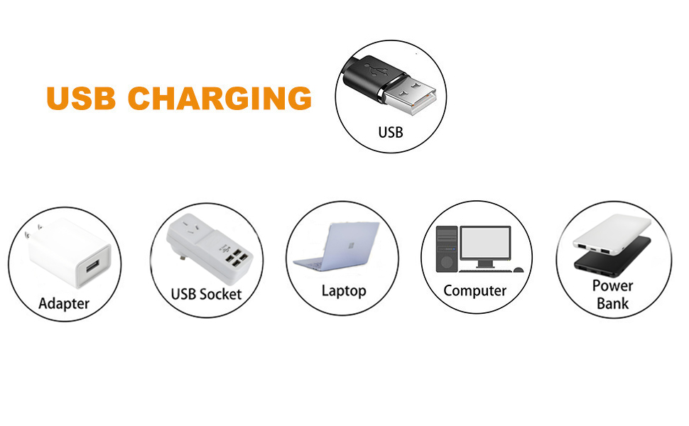 Clip on light USB charge