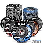 SHALL 24-Pack Flap Disc, 4-1/2" x 7/8", Zirconia Grinding Wheel 40/60/80/120 Grit T29 &amp; 40 Grit T...