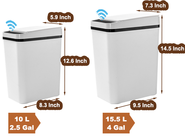 Yatmung Skinny Trash Can Automatic Touchless - 4 Gallons
