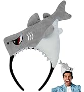Shark Headband Plush Funny Hat Halloween Costume Ocean Animal Accessory | Shark Costume Hat for A...