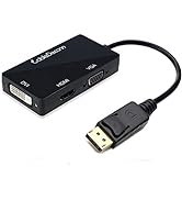 CABLEDECONN Multi-Function Displayport Dp to HDMI/DVI/VGA Male to Female 3-in-1 Adapter Converter...