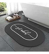 tchdio-Bath Mat Rug 17”x27” Soft Diatomaceous Earth Non Slip Quick Dry Rubber Backed Black Bathro...