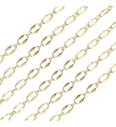Craftdady 5.47 Yards 14K Gold Plated Cable Link Chains Golden Unwelded Bracelet Necklace Chains H...