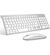 Wireless Keyboard and Mouse Combo, Gamcatz 2.4G Ultra Thin Compact Keyboard and Silent Type-C Rec...