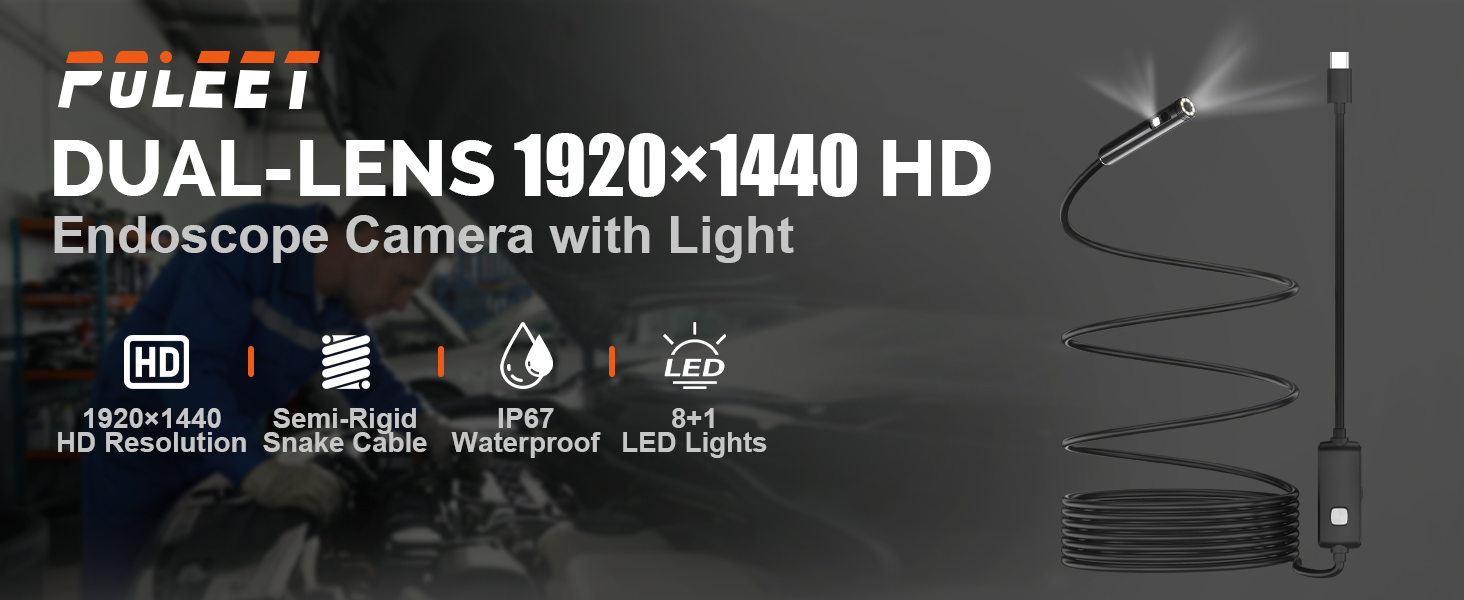 endoscope camera with light