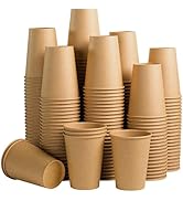Clawsoff 180 Pack 12 OZ Paper Cups, Brown Kraft Disposable Paper Coffee Cups 12 oz, Unbleached Pa...