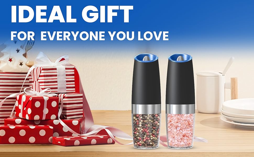 UNNEES Gravity Electric Pepper And Salt Grinder Set