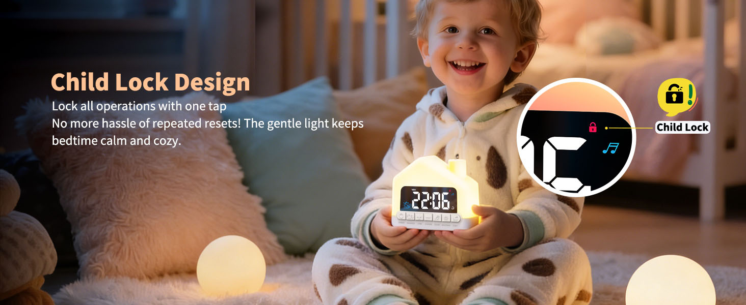 Azxb Alarm Clock for Kids with White Noise Sleep Aid