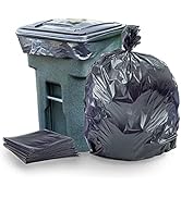 Plasticplace 95-96 Gallon Garbage Can Liners ¦ 2 Mil ¦ Black Heavy Duty Trash Bags ¦ 61” x 68”, 2...