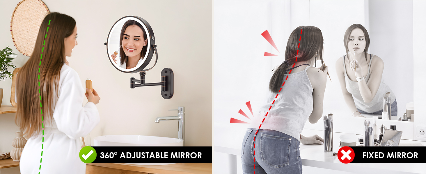 Wall Mounted Lighted Makeup Mirror