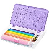 HUTUDD Plastic Pencil Box, Large Pencil Case, Clear Pencil Boxes with Snap-tight Lid, Hard Crayon...