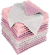 10 Pcs Kitchen Dish Cloths Set, Premiunm Bamboo Fiber Dishcloth Towels. Reusable and Absorbent Di...