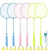 AboveGenius Badminton Rackets Set, Lightweight Badminton Set Includ 4/6 PCS Rackets, 6 Birdies, O...