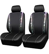 CAR PASS Leather&Bling Car Seat Covers,Shining Rhinestone Diamond & Waterproof Two Front Only Uni...