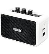 Sondery Mini Guitar Amp for Electric Guitars 5W Two Speakers Rechargeable Portable Pratice Small ...