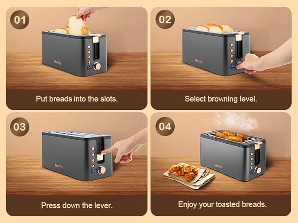 4 steps to toast breads