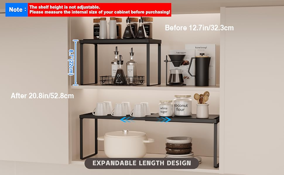 expandable shelf for cabinet