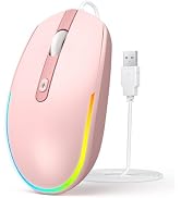 seenda Wired Mouse - USB Computer Mice Wired with RGB Backlit Optical LED Mouse with Attached USB...