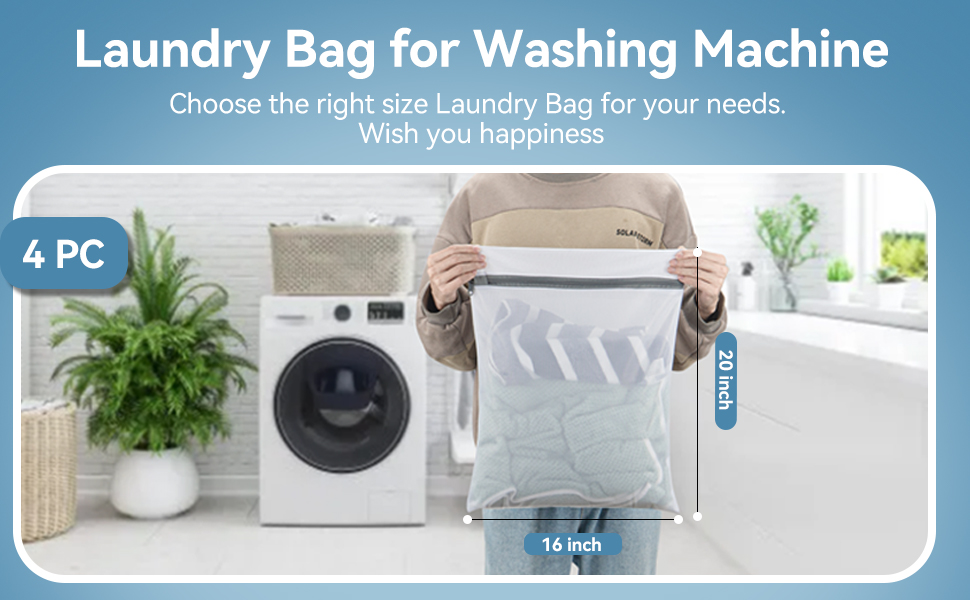 4 Pack Laundry Bags Mesh Wash Bags