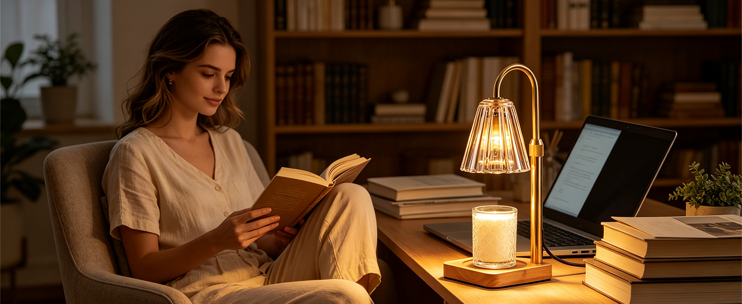 Marycele candle warmer lamp with timer dimmer decor gift, Create an immersive study environment