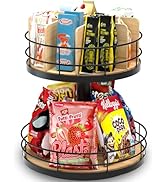 NANAGIFTREE Snack Organizer - Versatile Snack Storage 2 Tier Lazy Susan with Convenient Grab-and-...