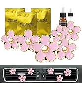 Cute Pink Car Accessories For Women Girls Teens, 6 Boho Flowers Car Air Fresheners Vent Clips, Gi...