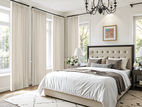 pleated curtains 4 panels