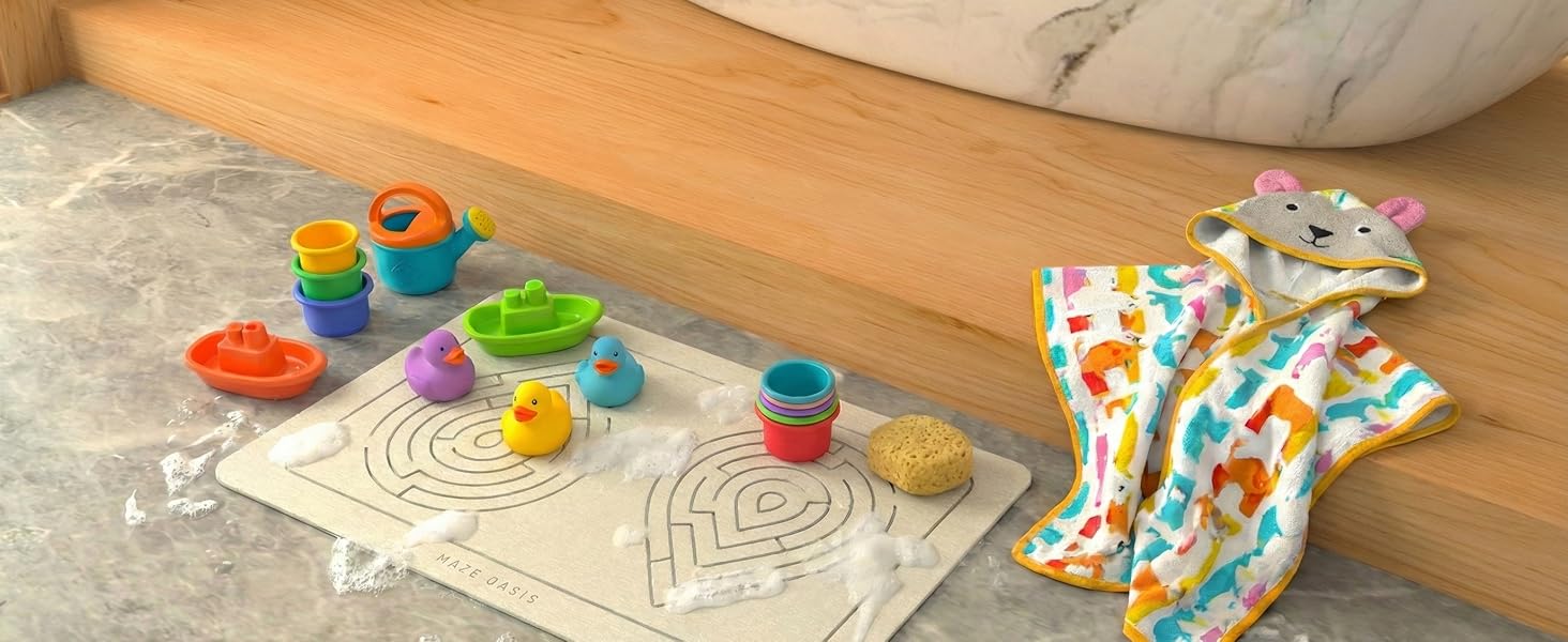 A secure non slip bath mat for baby bath time. No soggy fabrics to harbor nasties.