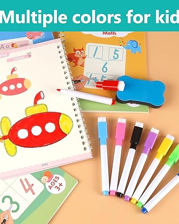 Magic Reusable Copybook for Kids Age 3-5 Calligraphy Simple Hand Lettering Writing Practice Book